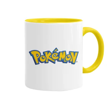 Pokemon, Κούπα χρωματιστή κίτρινη, κεραμική, 330ml