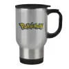Stainless steel travel mug with lid, double wall 450ml