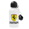 Ferrari S.p.A., Μεταλλικό παγούρι ποδηλάτου, Λευκό, αλουμινίου 500ml