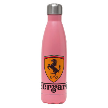 Ferrari S.p.A., Metal mug thermos Pink Mat (Stainless steel), double wall, 500ml