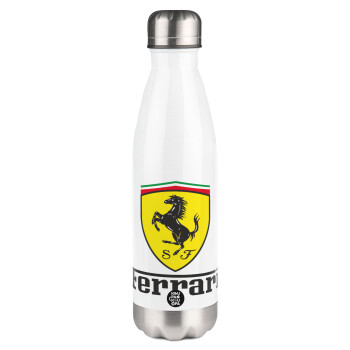 Ferrari S.p.A., Μεταλλικό παγούρι θερμός Λευκό (Stainless steel), διπλού τοιχώματος, 500ml