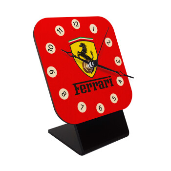 Ferrari S.p.A., Quartz Table clock in natural wood (10cm)