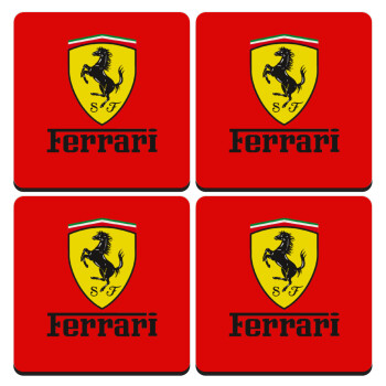 Ferrari S.p.A., ΣΕΤ 4 Σουβέρ ξύλινα τετράγωνα (9cm)