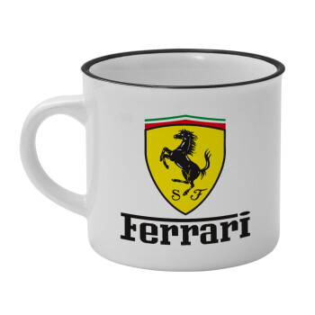 Ferrari S.p.A., Κούπα κεραμική vintage Λευκή/Μαύρη 230ml