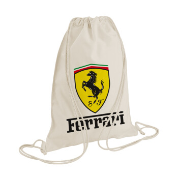Ferrari S.p.A., Τσάντα πλάτης πουγκί GYMBAG natural (28x40cm)