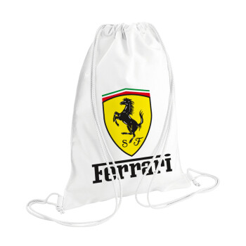Ferrari S.p.A., Τσάντα πλάτης πουγκί GYMBAG λευκή (28x40cm)
