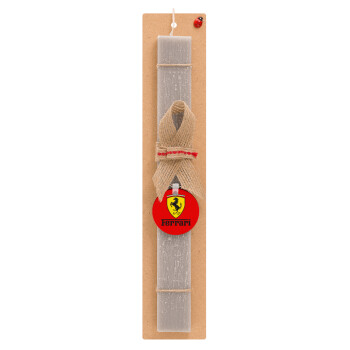 Ferrari S.p.A., Easter Set, wooden keychain & scented Easter candle flat (30cm) (GRAY)