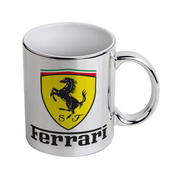 Ferrari S.p.A., Κούπα κεραμική, ασημένια καθρέπτης, 330ml