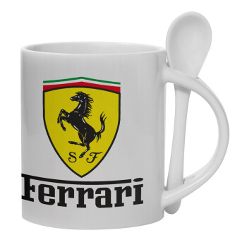 Ferrari S.p.A., Ceramic coffee mug with Spoon, 330ml (1pcs)