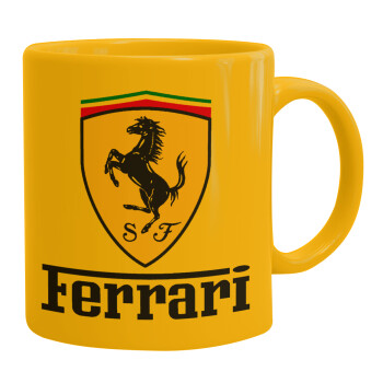 Ferrari S.p.A., Ceramic coffee mug yellow, 330ml (1pcs)