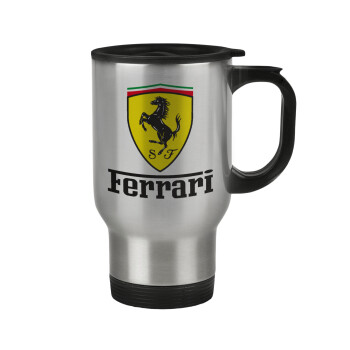 Ferrari S.p.A., Κούπα ταξιδιού ανοξείδωτη με καπάκι, διπλού τοιχώματος (θερμό) 450ml