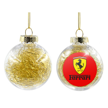 Ferrari S.p.A., Transparent Christmas tree ball ornament with gold filling 8cm