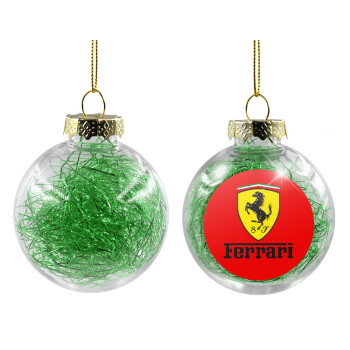 Ferrari S.p.A., Transparent Christmas tree ball ornament with green filling 8cm
