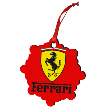 Ferrari S.p.A., Christmas ornament snowflake wooden 7.5cm