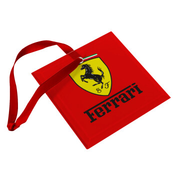 Ferrari S.p.A., Christmas ornament, glass square ornament 9x9cm