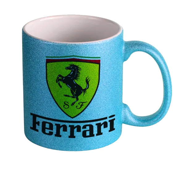 Ferrari S.p.A. — Κούπα Σιέλ Glitter που γυαλίζει, κεραμική, 330ml