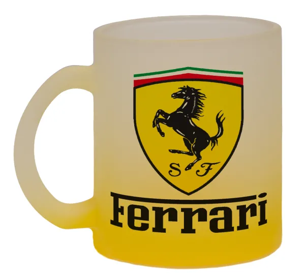 Ferrari S.p.A. — Κούπα γυάλινη δίχρωμη με βάση το κίτρινο ματ, 330ml