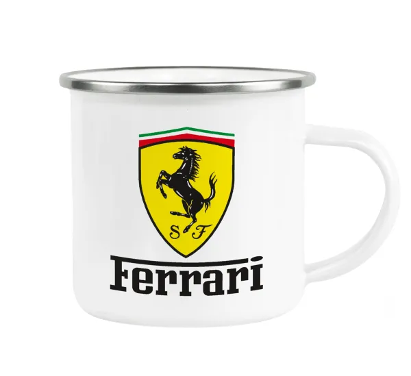 Ferrari S.p.A. — Metallic enamel cup white 360ml