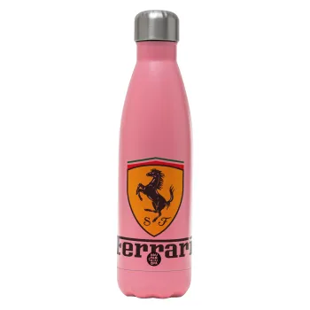 Ferrari S.p.A., Metal mug thermos Pink Mat (Stainless steel), double wall, 500ml