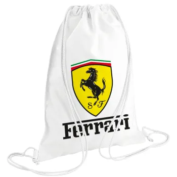 Ferrari S.p.A., Τσάντα πλάτης πουγκί GYMBAG λευκή (28x40cm)