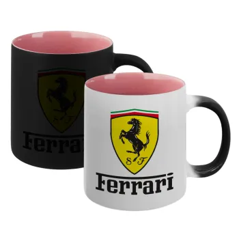 Ferrari S.p.A., Κούπα Μαγική εσωτερικό ΡΟΖ, κεραμική 330ml που αλλάζει χρώμα με το ζεστό ρόφημα