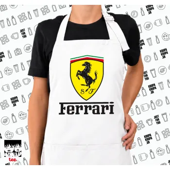 Ferrari S.p.A., Ποδιά μακριά Σεφ ολόσωμη με τσέπες white (ΕΝΗΛΙΚΩΝ)