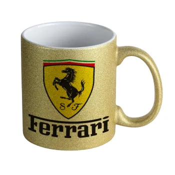 Ferrari S.p.A., Κούπα Χρυσή Glitter που γυαλίζει, κεραμική, 330ml