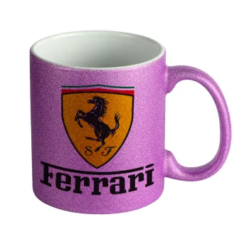 Ferrari S.p.A., Κούπα Μωβ Glitter που γυαλίζει, κεραμική, 330ml