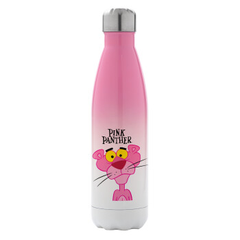 Pink Panther cartoon, Metal mug thermos Pink/White (Stainless steel), double wall, 500ml