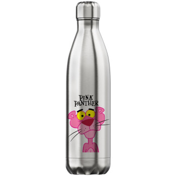 Pink Panther cartoon, Μεταλλικό παγούρι θερμός Inox (Stainless steel), διπλού τοιχώματος, 750ml