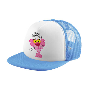 Pink Panther cartoon, Καπέλο παιδικό Soft Trucker με Δίχτυ Γαλάζιο/Λευκό