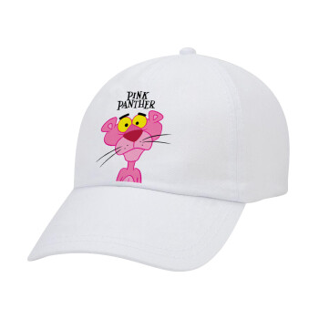 Pink Panther cartoon, Καπέλο ενηλίκων Jockey Λευκό (snapback, 5-φύλλο, unisex)