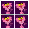 Pink Panther cartoon, ΣΕΤ 4 Σουβέρ ξύλινα τετράγωνα