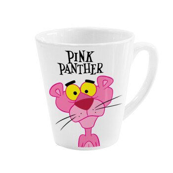 Pink Panther cartoon, Κούπα κωνική Latte Λευκή, κεραμική, 300ml