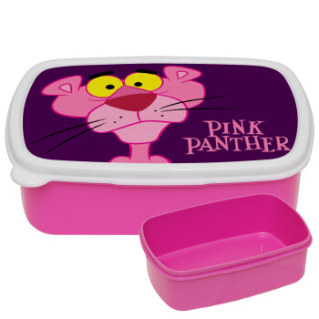 Pink Panther cartoon, ΡΟΖ παιδικό δοχείο φαγητού (lunchbox) πλαστικό (BPA-FREE) Lunch Βox M18 x Π13 x Υ6cm