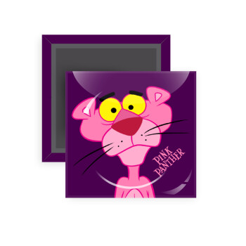 Pink Panther cartoon, Μαγνητάκι ψυγείου τετράγωνο διάστασης 5x5cm
