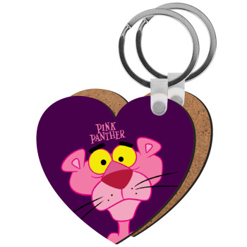 Pink Panther cartoon, Μπρελόκ Ξύλινο καρδιά MDF