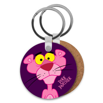 Pink Panther cartoon, Μπρελόκ Ξύλινο στρογγυλό MDF Φ5cm