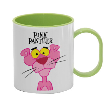 Pink Panther cartoon, Κούπα (πλαστική) (BPA-FREE) Polymer Πράσινη για παιδιά, 330ml