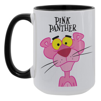 Pink Panther cartoon, Κούπα Mega 15oz, κεραμική Μαύρη, 450ml