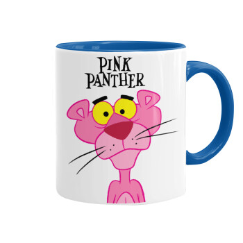 Pink Panther cartoon, Mug colored blue, ceramic, 330ml