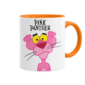 Pink Panther cartoon, Κούπα χρωματιστή πορτοκαλί, κεραμική, 330ml