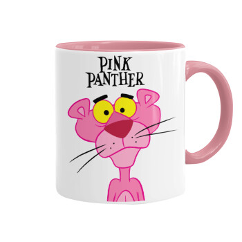 Pink Panther cartoon, Κούπα χρωματιστή ροζ, κεραμική, 330ml