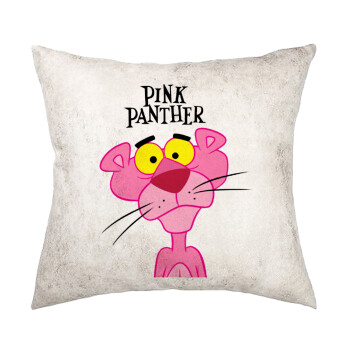 Pink Panther cartoon, Μαξιλάρι καναπέ Δερματίνη Γκρι 40x40cm με γέμισμα