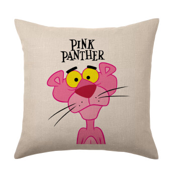 Pink Panther cartoon, Μαξιλάρι καναπέ ΛΙΝΟ 40x40cm περιέχεται το  γέμισμα