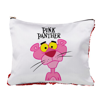 Pink Panther cartoon, Τσαντάκι νεσεσέρ με πούλιες (Sequin) Κόκκινο