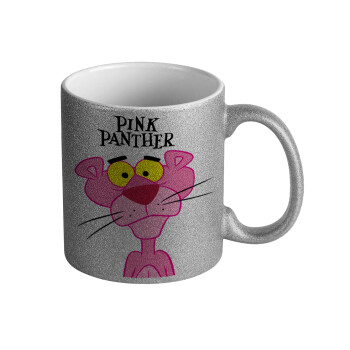 Pink Panther cartoon, Κούπα Ασημένια Glitter που γυαλίζει, κεραμική, 330ml