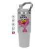 ΓΚΡΙ χρώματος Θερμός Ανοξείδωτο 890ml (30oz) με χερούλι
