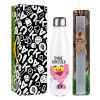 Easter candle, metallic white thermos bottle (500ml) & aromatic flat candle (30cm) (GRAY)