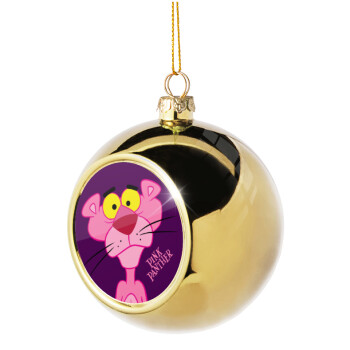 Pink Panther cartoon, Χριστουγεννιάτικη μπάλα δένδρου Χρυσή 8cm